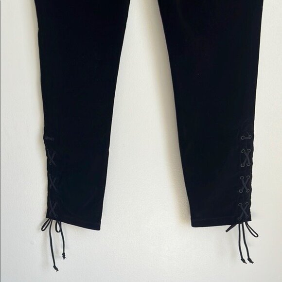 Hudson High Rise Nix Lace Up Hem Crop Velvet Pant - 29 - Picture 3 of 6
